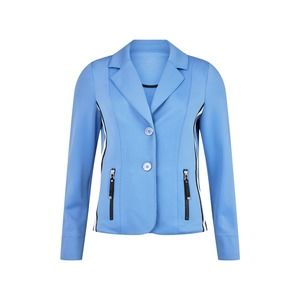 Women's Blue Blazer Jacket Size 10 Athleisure Long Sleeve Stylish I'CONA NWT